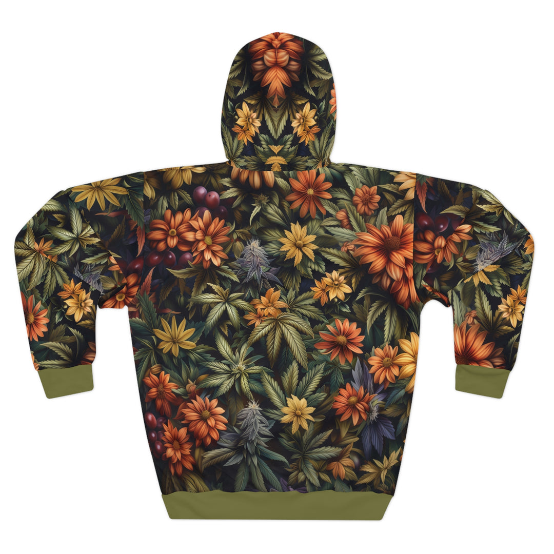 Modern Cannabis Themed Unisex Pullover Hoodie (AOP)