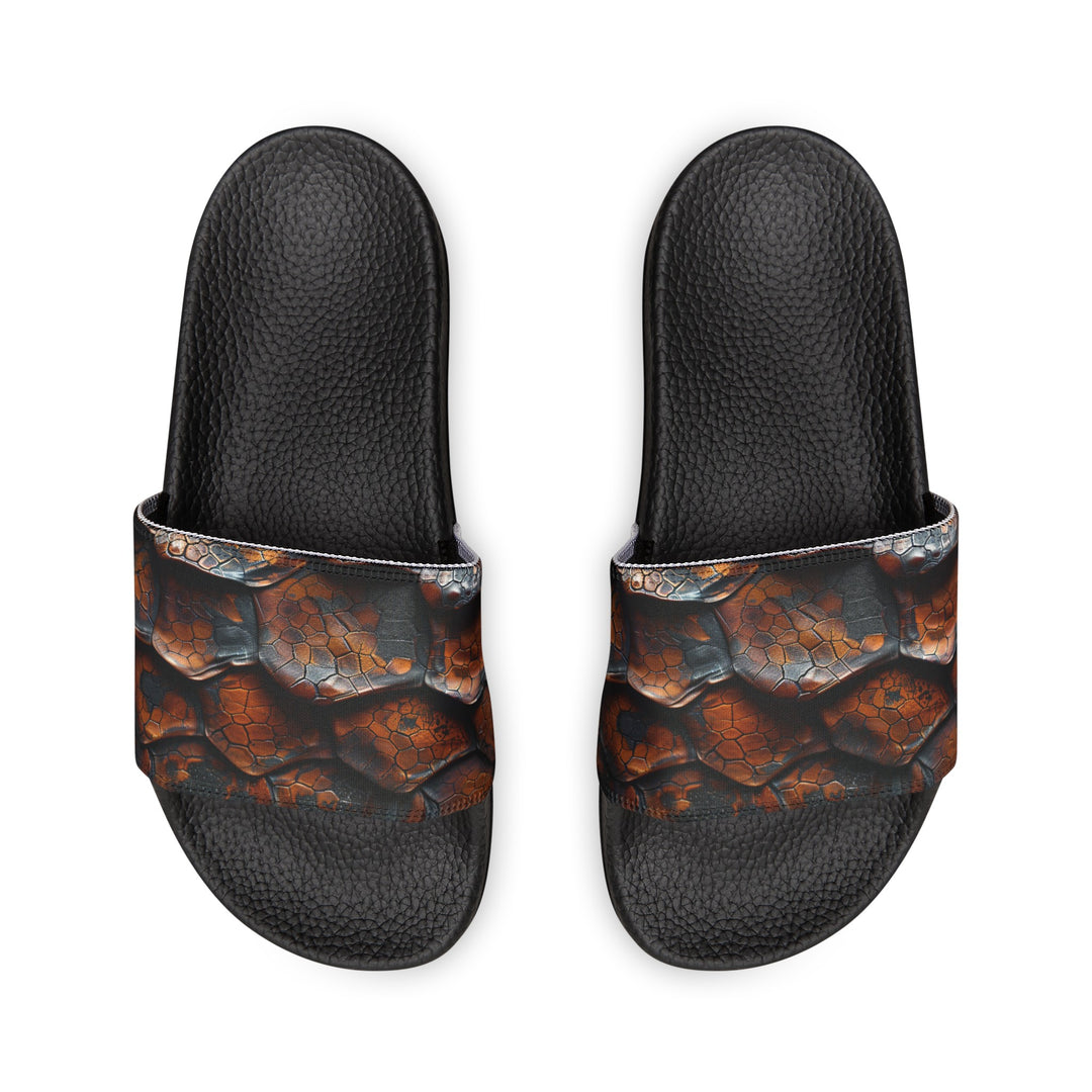 Tobacco Leaf Snake Skin Slide Sandals